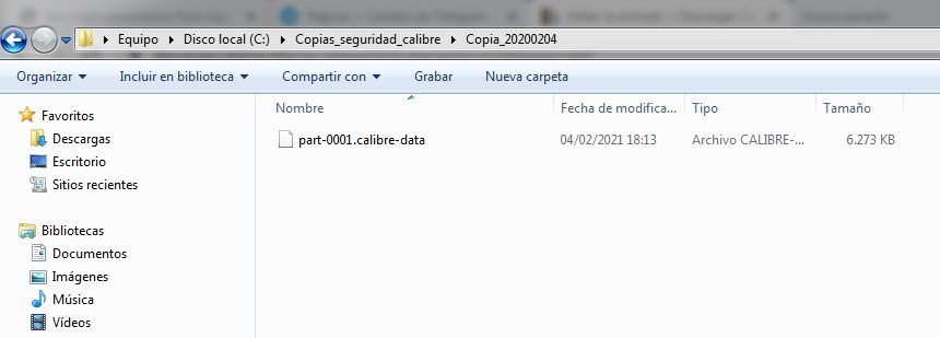 Copia de seguridad de Calibre