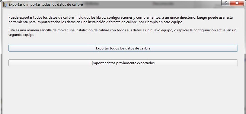 Exportar datos de Calibre